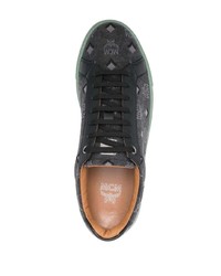 Мужские темно-серые низкие кеды с принтом от MCM