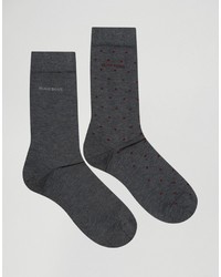 Мужские темно-серые носки в горошек от Hugo Boss