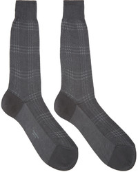 Мужские темно-серые носки в шотландскую клетку от Thom Browne