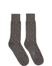 Мужские темно-серые носки с принтом от Paul Smith