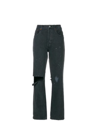 Темно-серые рваные джинсы-бойфренды от RE/DONE
