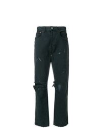 Темно-серые рваные джинсы-бойфренды от RE/DONE