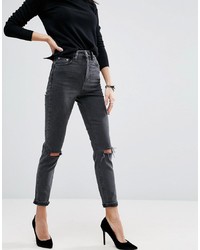 Темно-серые рваные джинсы скинни от ASOS DESIGN