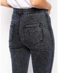 Темно-серые рваные джинсы скинни от Asos