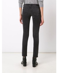 Темно-серые рваные джинсы скинни от AG Jeans
