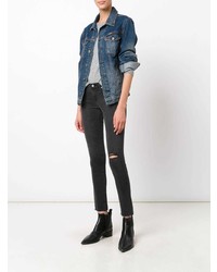 Темно-серые рваные джинсы скинни от AG Jeans