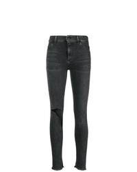 Темно-серые рваные джинсы скинни от Dondup