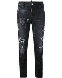 Темно-серые рваные джинсы скинни от Dsquared2