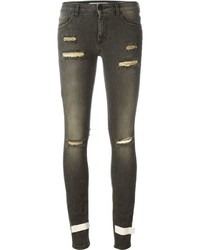 Темно-серые рваные джинсы скинни от Off-White