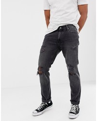 Мужские темно-серые рваные джинсы от Abercrombie & Fitch