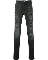 Мужские темно-серые рваные джинсы от Alexander McQueen