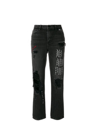 Женские темно-серые рваные джинсы от Alexander Wang