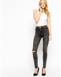 Женские темно-серые рваные джинсы от Asos