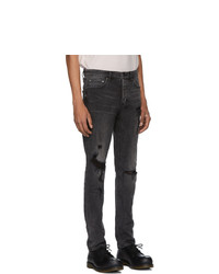 Мужские темно-серые рваные джинсы от Ksubi
