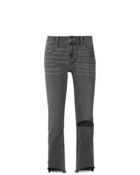Женские темно-серые рваные джинсы от Current/Elliott