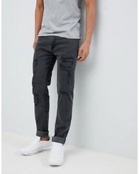 Мужские темно-серые рваные джинсы от D-struct