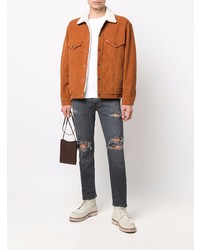 Мужские темно-серые рваные джинсы от Levi's