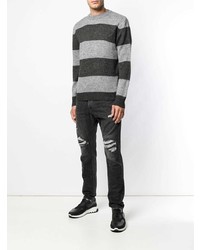 Мужские темно-серые рваные джинсы от John Richmond