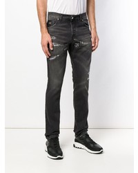 Мужские темно-серые рваные джинсы от John Richmond