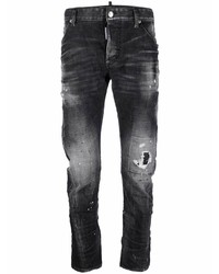 Мужские темно-серые рваные джинсы от DSQUARED2