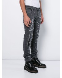 Мужские темно-серые рваные джинсы от Philipp Plein