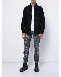 Мужские темно-серые рваные джинсы от Philipp Plein