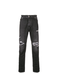 Мужские темно-серые рваные джинсы от John Richmond