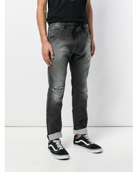 Мужские темно-серые рваные джинсы от Diesel
