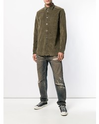 Мужские темно-серые рваные джинсы от Diesel