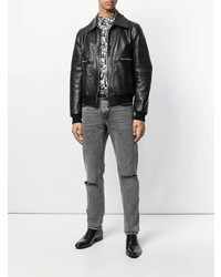 Мужские темно-серые рваные джинсы от Saint Laurent