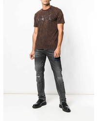 Мужские темно-серые рваные джинсы от Frankie Morello