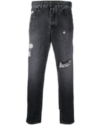Мужские темно-серые рваные джинсы от Marcelo Burlon County of Milan