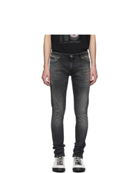 Мужские темно-серые рваные джинсы от Nudie Jeans