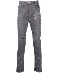 Мужские темно-серые рваные джинсы от purple brand