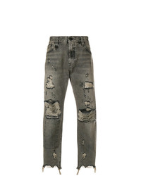 Мужские темно-серые рваные джинсы от R13