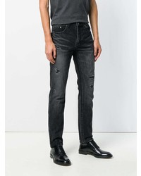 Мужские темно-серые рваные джинсы от Saint Laurent