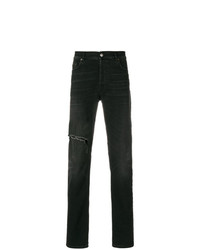 Мужские темно-серые рваные зауженные джинсы от Balenciaga