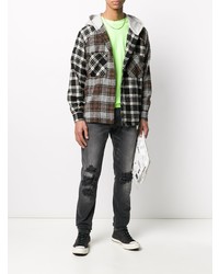 Мужские темно-серые рваные зауженные джинсы от Represent