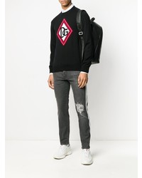 Мужские темно-серые рваные зауженные джинсы от Dolce & Gabbana