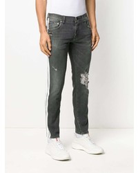 Мужские темно-серые рваные зауженные джинсы от Dolce & Gabbana