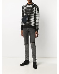 Мужские темно-серые рваные зауженные джинсы от Dolce & Gabbana