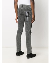 Мужские темно-серые рваные зауженные джинсы от Dolce & Gabbana