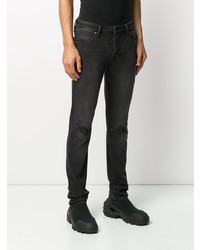 Мужские темно-серые рваные зауженные джинсы от Neuw