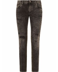 Мужские темно-серые рваные зауженные джинсы от Dolce & Gabbana
