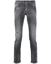 Мужские темно-серые рваные зауженные джинсы от Dondup