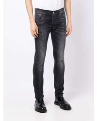 Мужские темно-серые рваные зауженные джинсы от Dondup