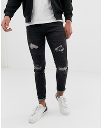 Мужские темно-серые рваные зауженные джинсы от LOYALTY & FAITH