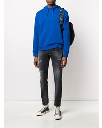 Мужские темно-серые рваные зауженные джинсы от Dondup