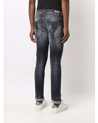 Мужские темно-серые рваные зауженные джинсы от Dondup