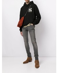 Мужские темно-серые рваные зауженные джинсы от Amiri